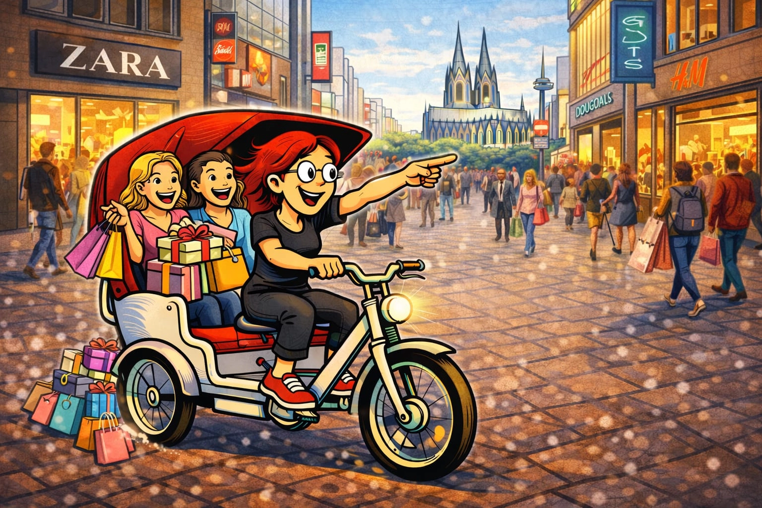 Shoppingtour mit der Rikscha von Rikscha4U