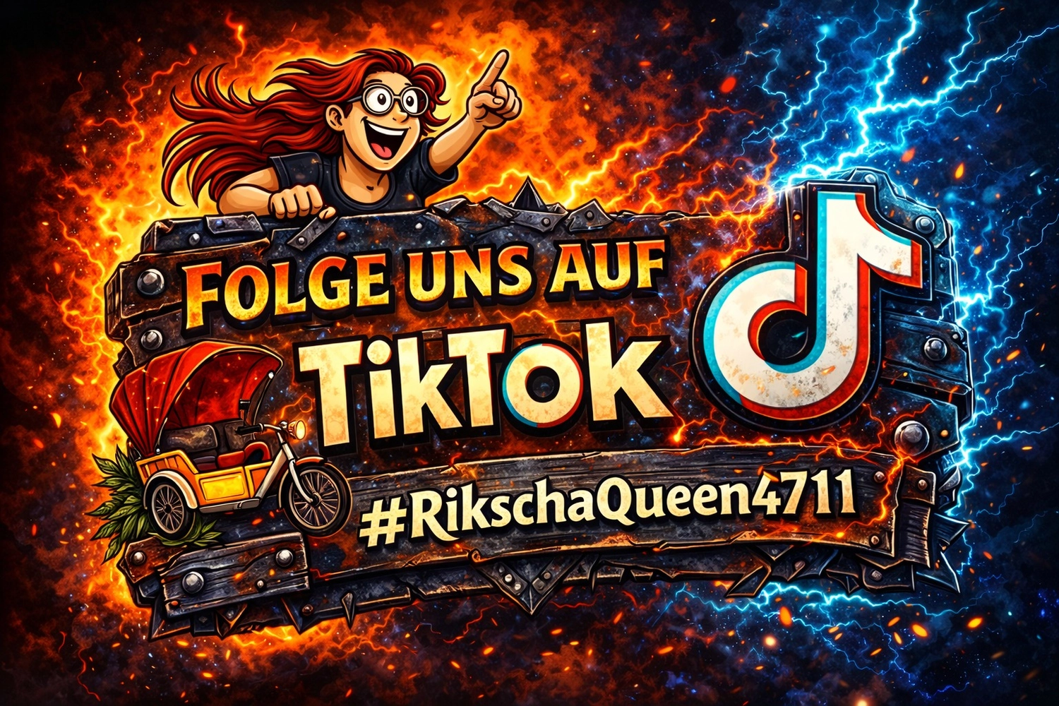 Rikscha4U – Rikscha Touren – Dieses Bild ist eine Werbegrafik für einen Social-Media-Account.