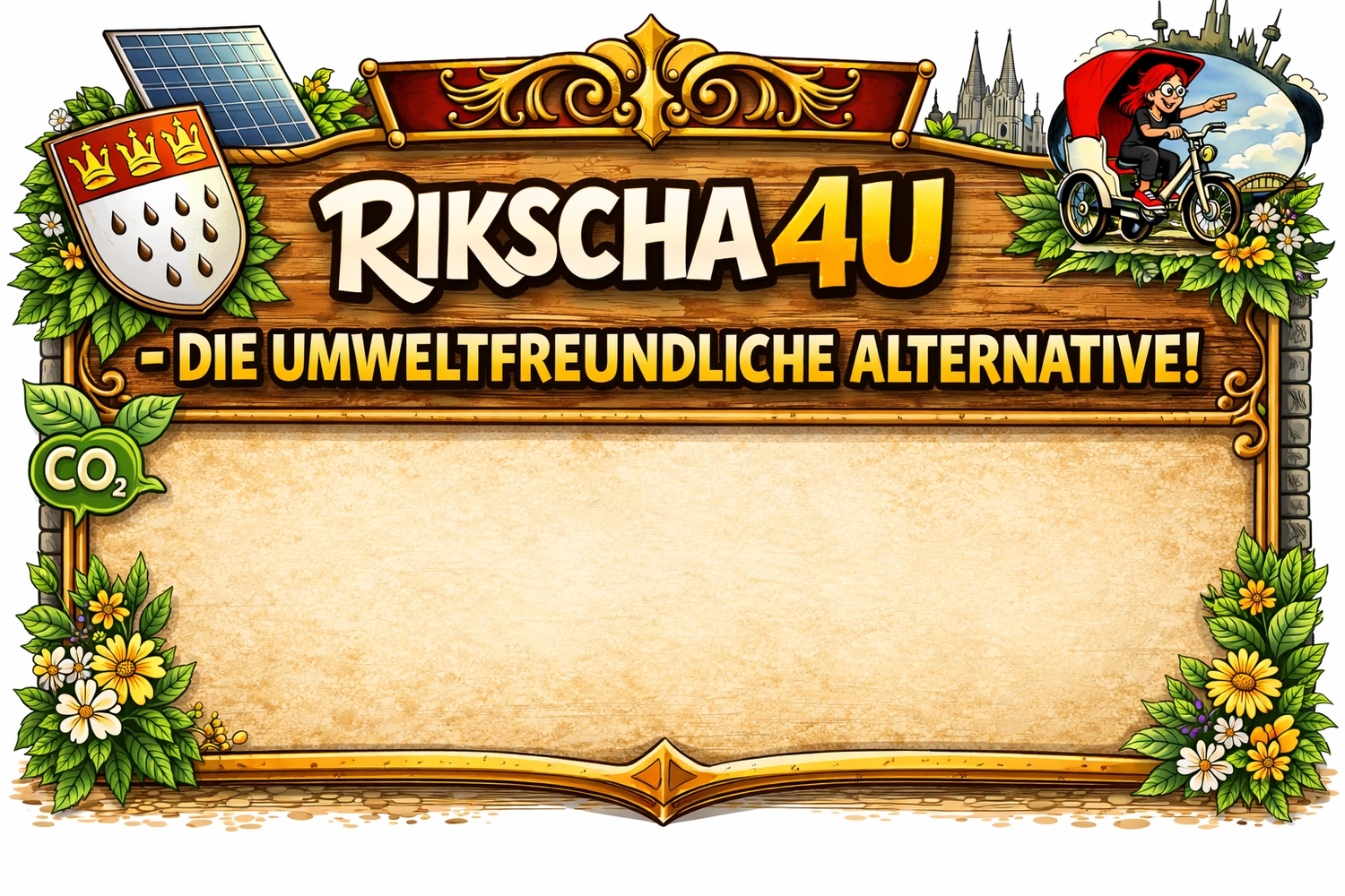 Rikscha4U - Rikscha Touren - Holzbanner