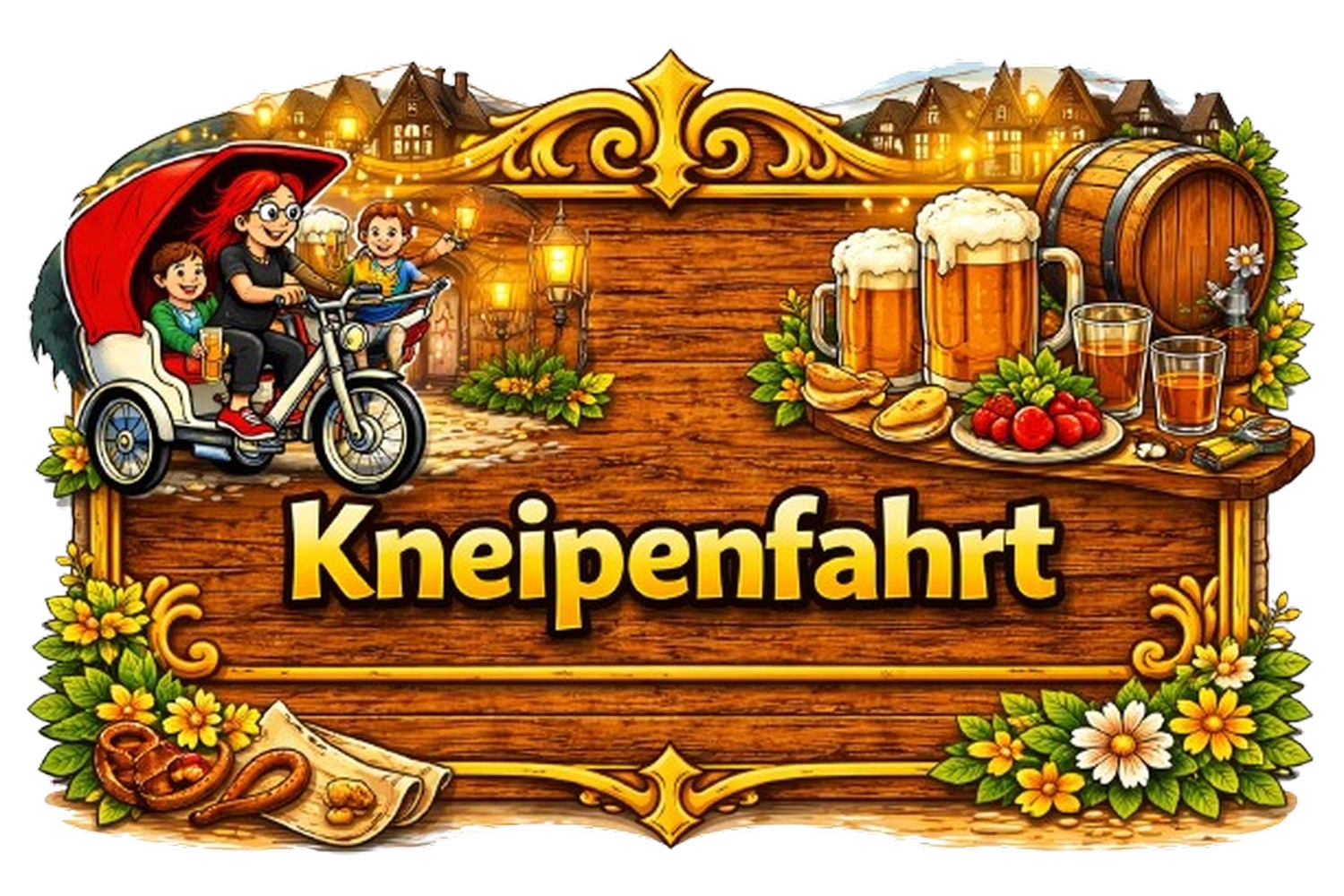 Rikscha4U - Rikscha Touren - Holzbanner