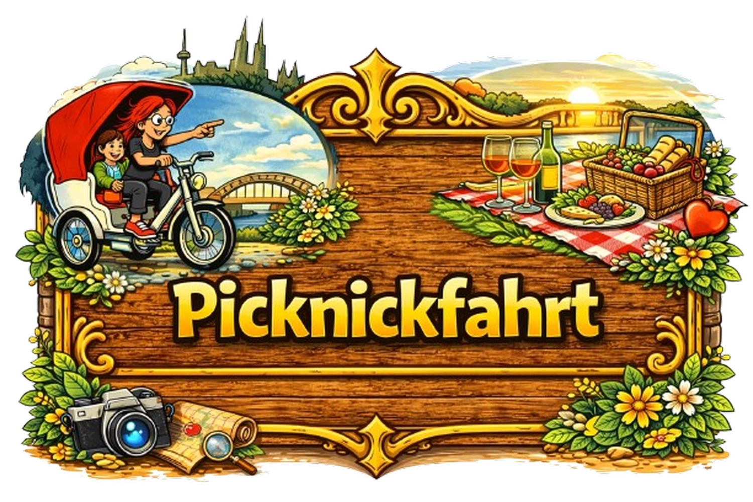 Rikscha4U - Rikscha Touren - Holzbanner