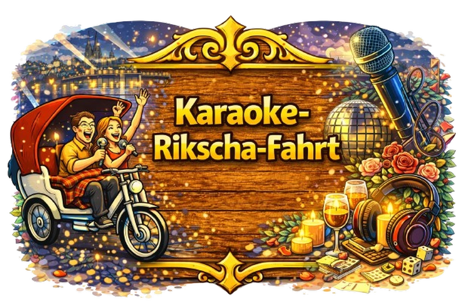 Rikscha4U - Rikscha Touren - Holzbanner