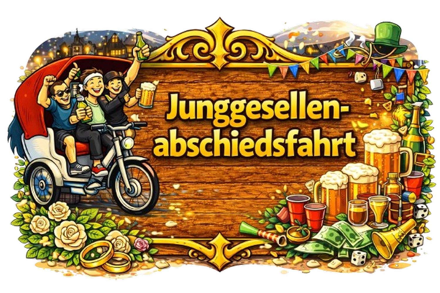 Rikscha4U - Rikscha Touren - Holzbanner