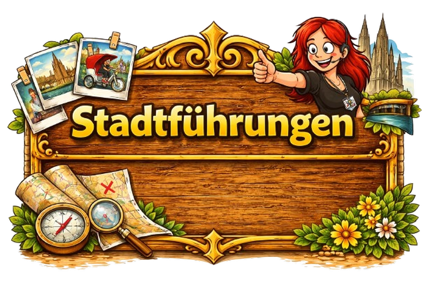 Rikscha4U - Rikscha Touren - Holzbanner