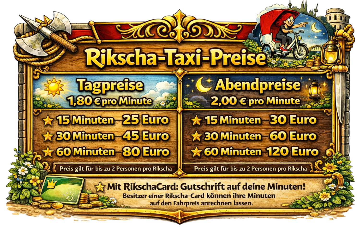 Rikscha4U - Rikscha Touren - Holzbanner