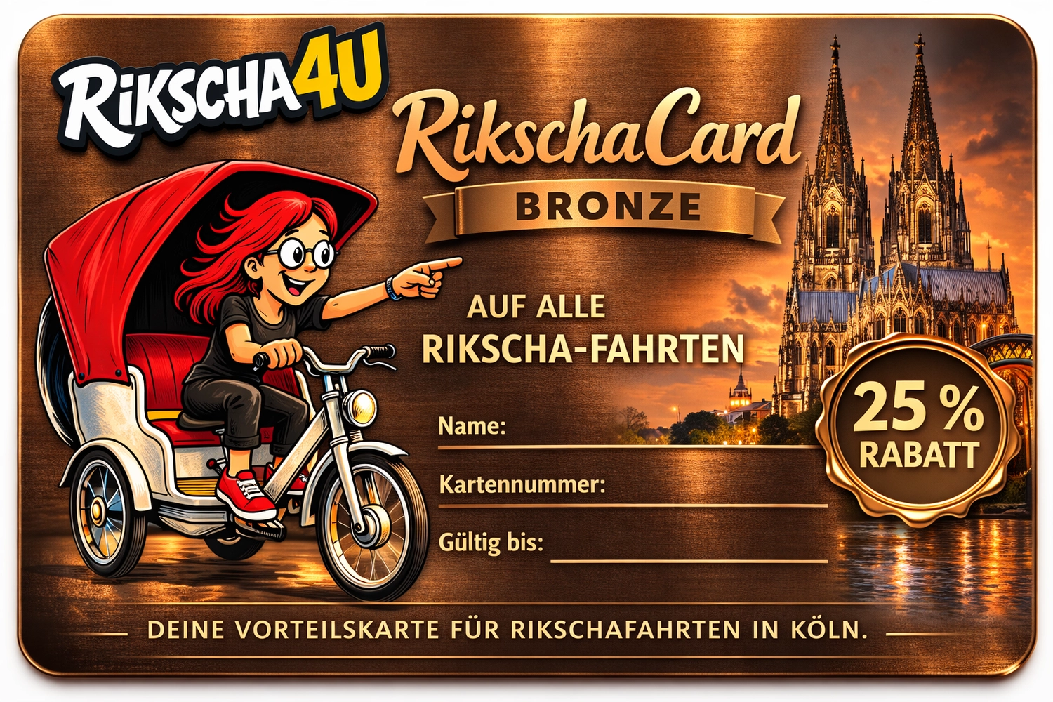 Rikscha4U - Rikscha Touren - bronze Rikscha Card