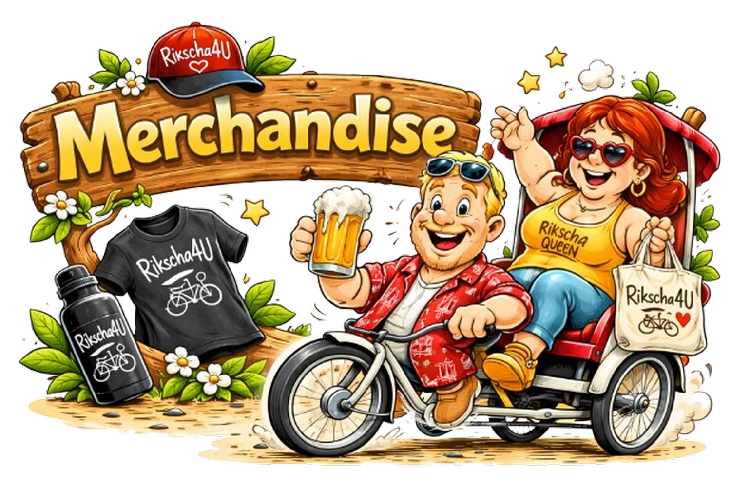 Rikscha4U - Rikscha Touren - Holzbanner